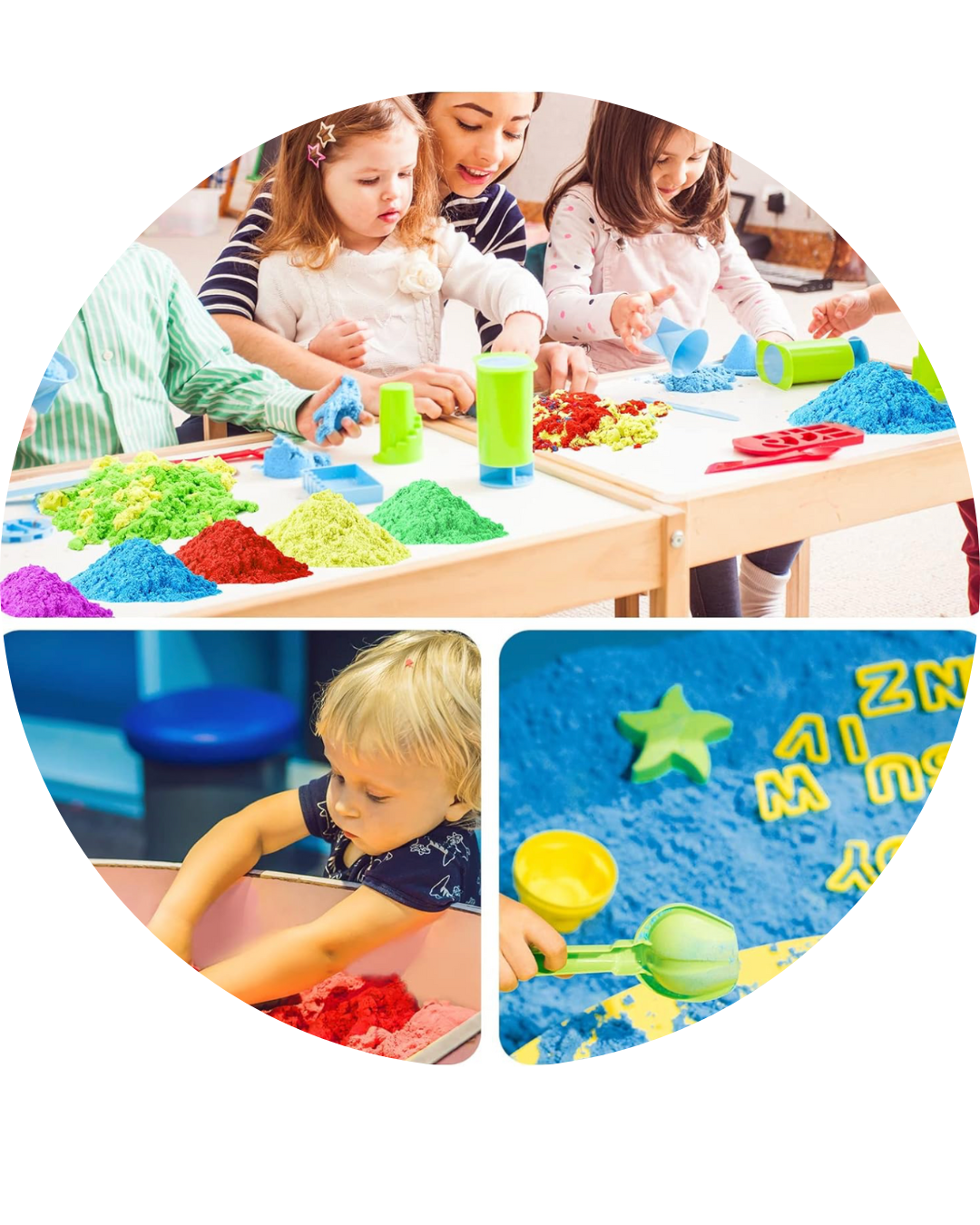 Arena kinetica con moldes mediana