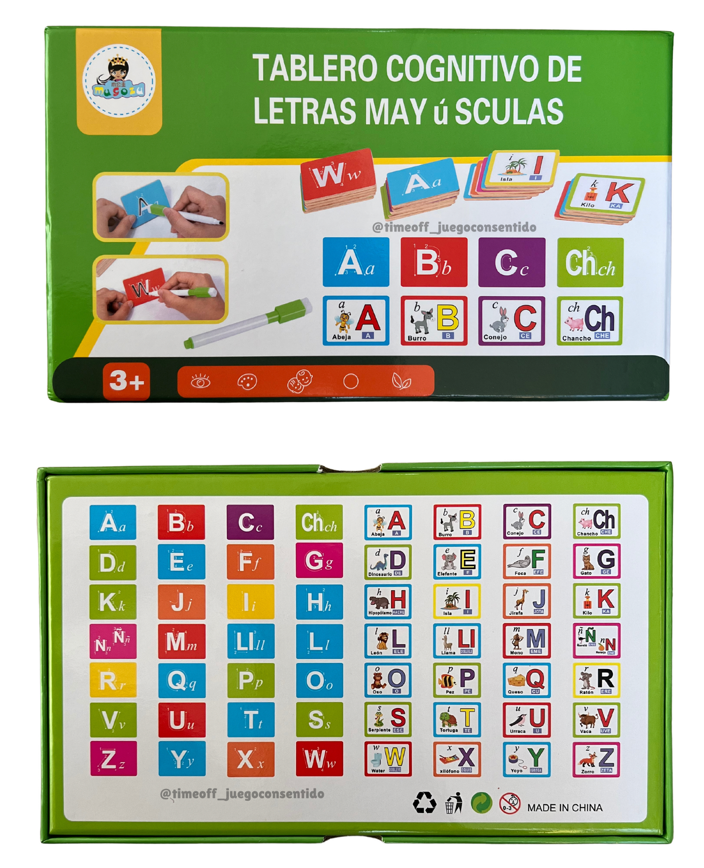 Caja tarjetas de abecedario en mayúscula - trazo