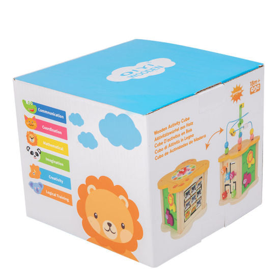 Cubo multifuncional con laberinto
