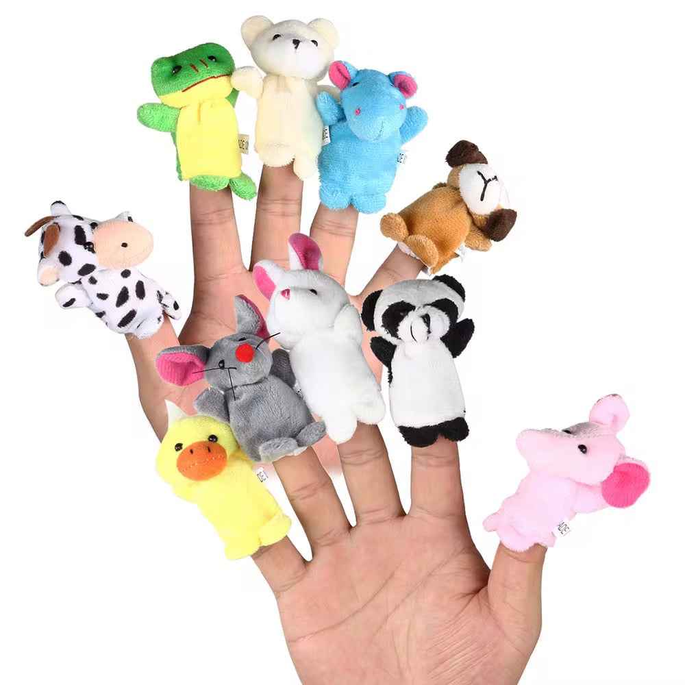 Títeres de dedo en tela - animales