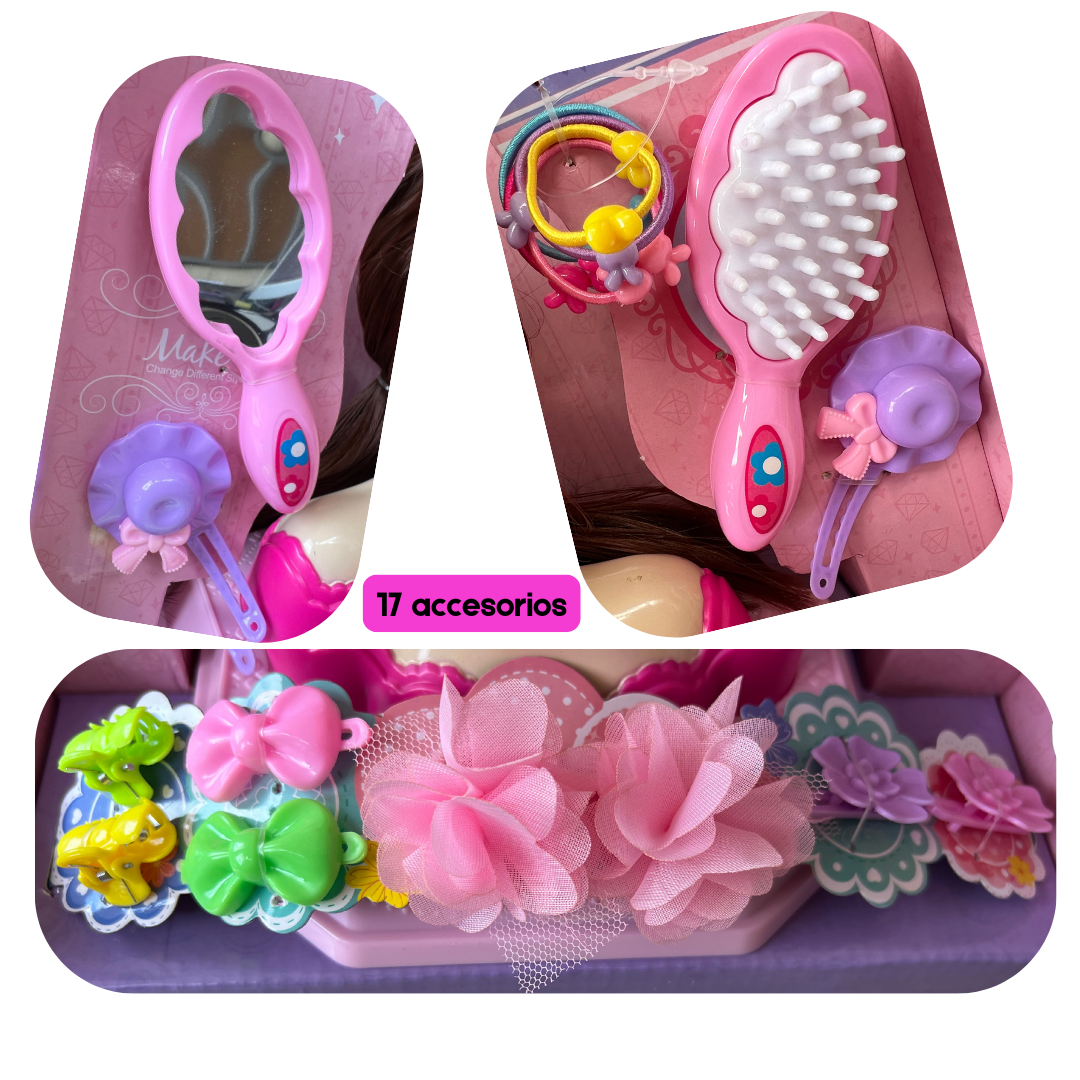 Set muñeca para hacer peinado