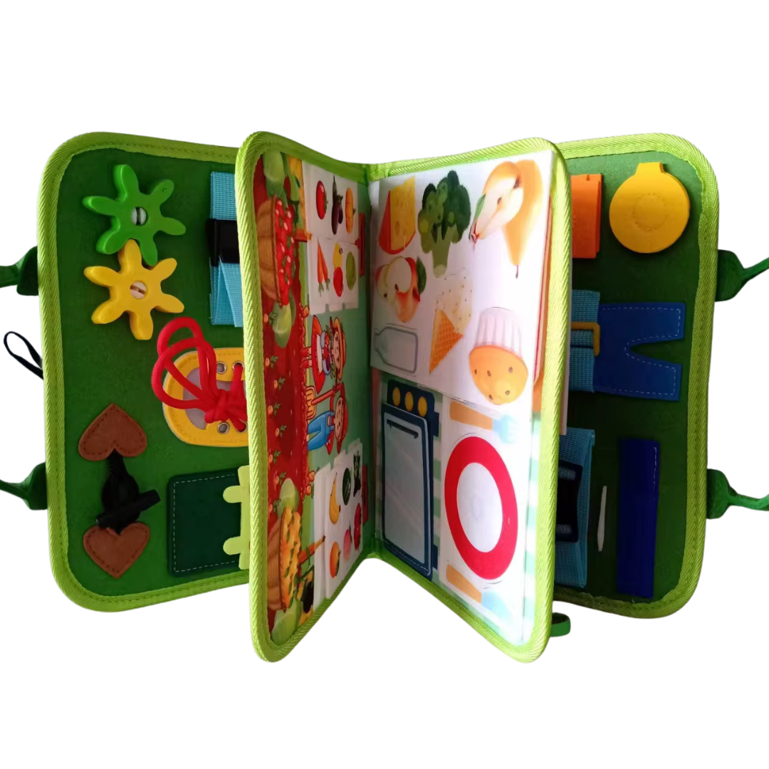 Libro sensorial - verde selva