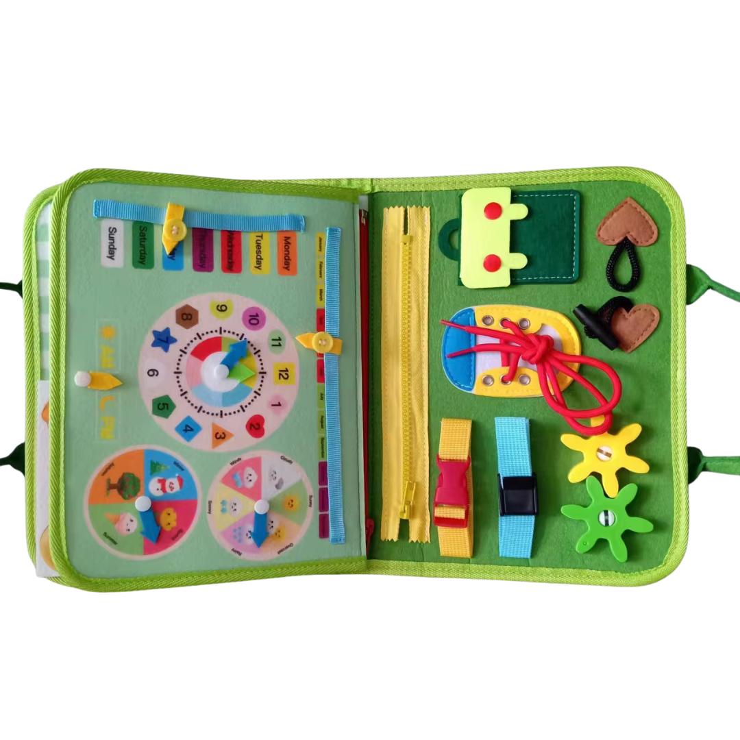 Libro sensorial - verde selva