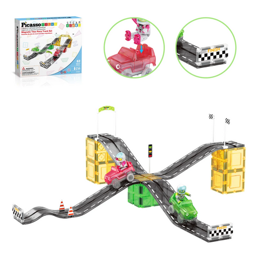 Pista de carreras de coches con deslizadores de bloques magnéticos - Picasso