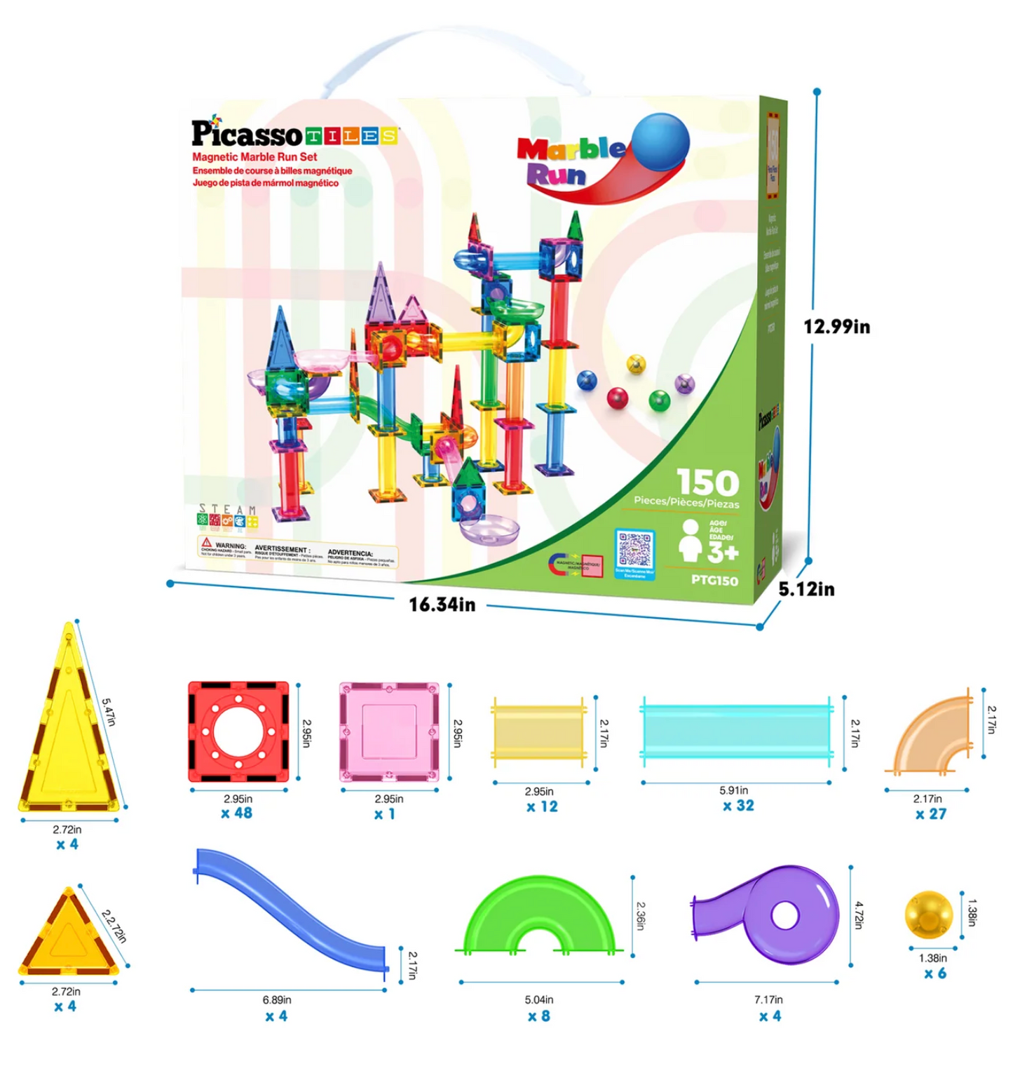 Laberinto de canicas magnético 150 pcs - Picasso