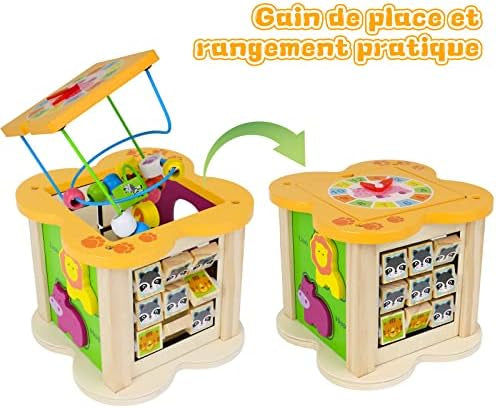 Cubo multifuncional con laberinto