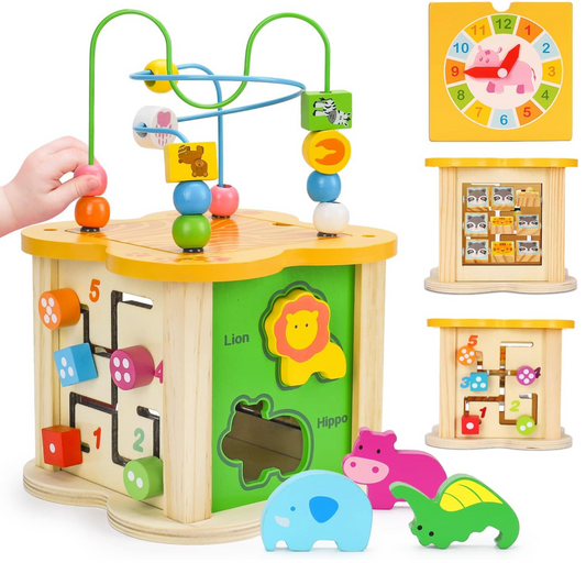 Cubo multifuncional con laberinto