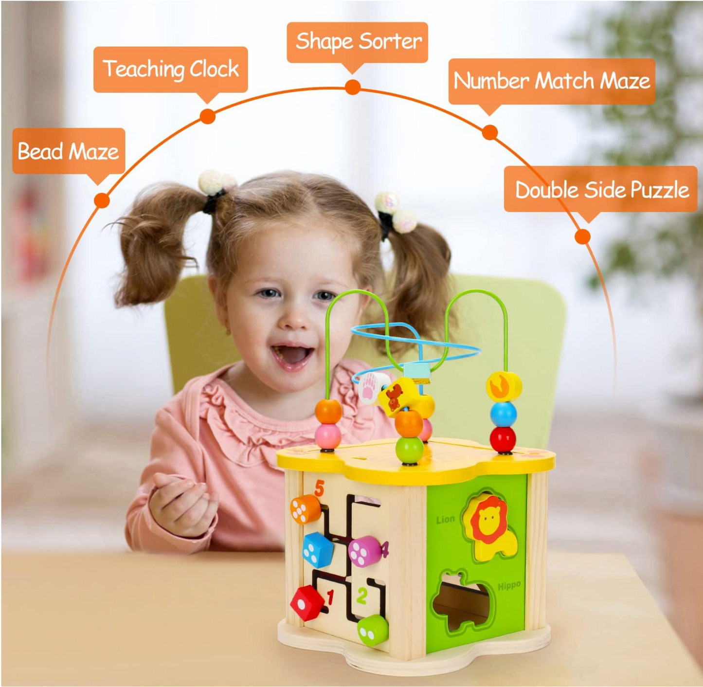Cubo multifuncional con laberinto