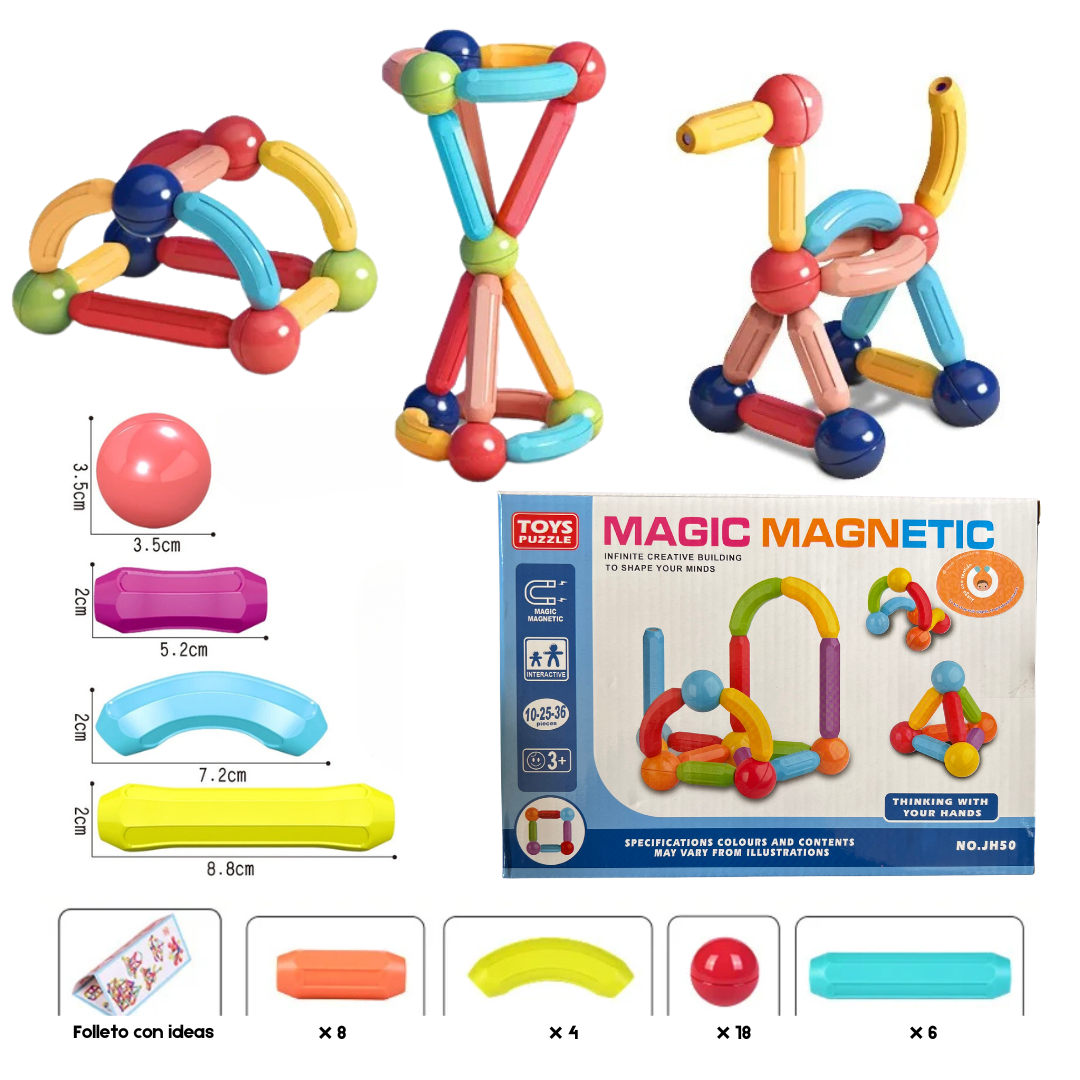 Esferas y varillas magnéticas x 36