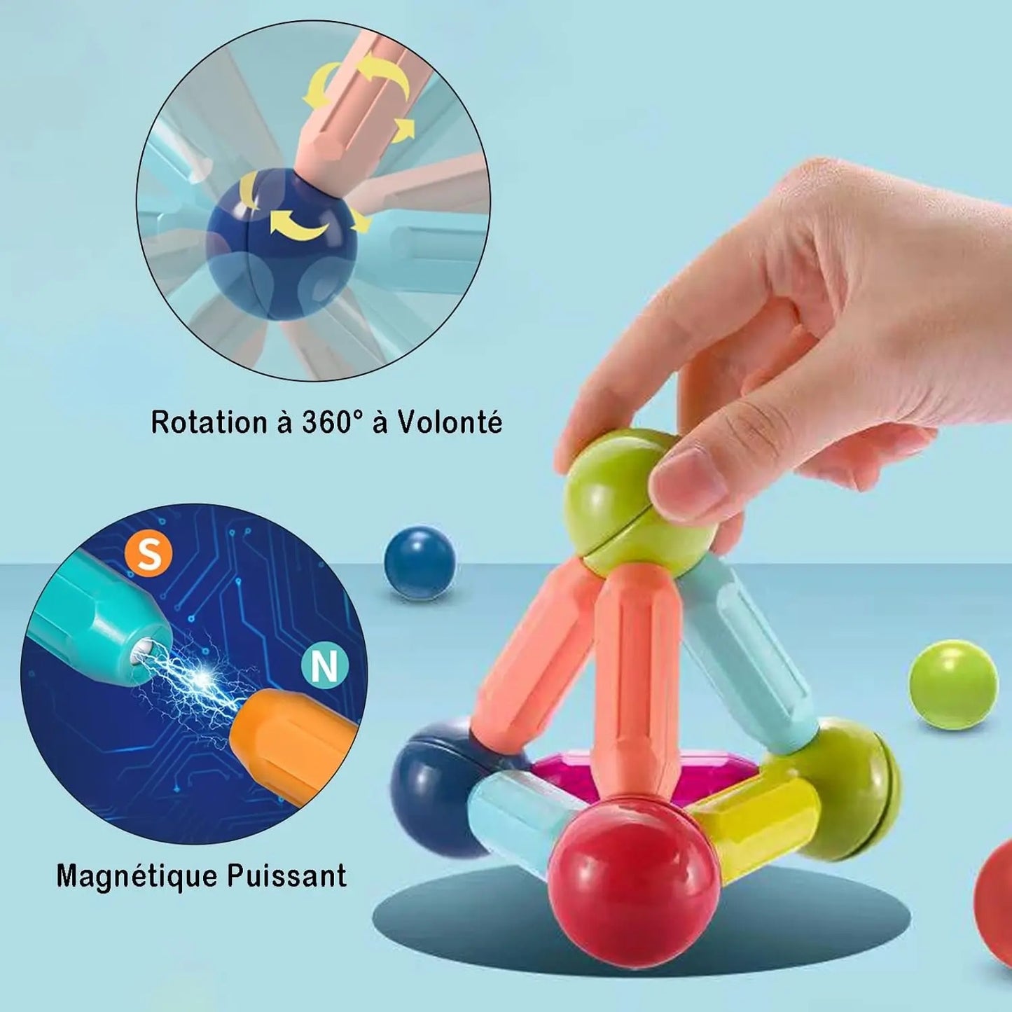 Esferas y varillas magnéticas x 36
