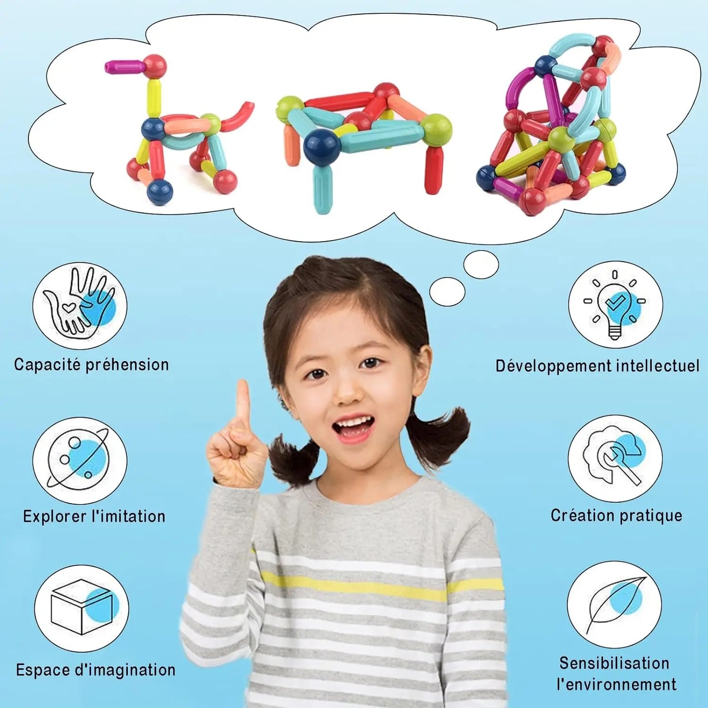 Esferas y varillas magnéticas x 36