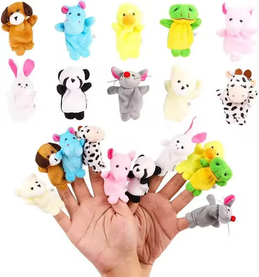 Títeres de dedo en tela - animales