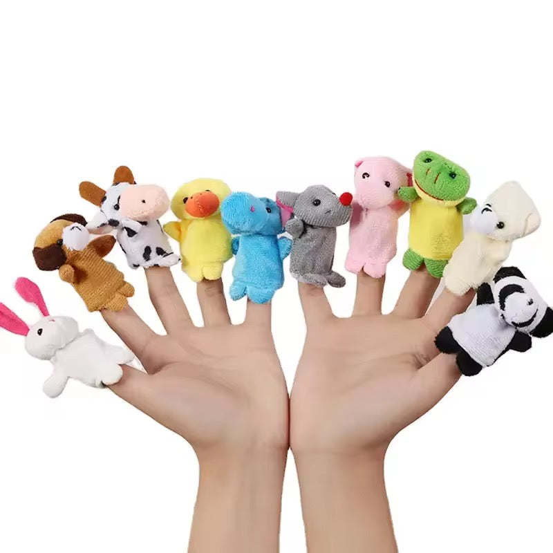 Títeres de dedo en tela - animales