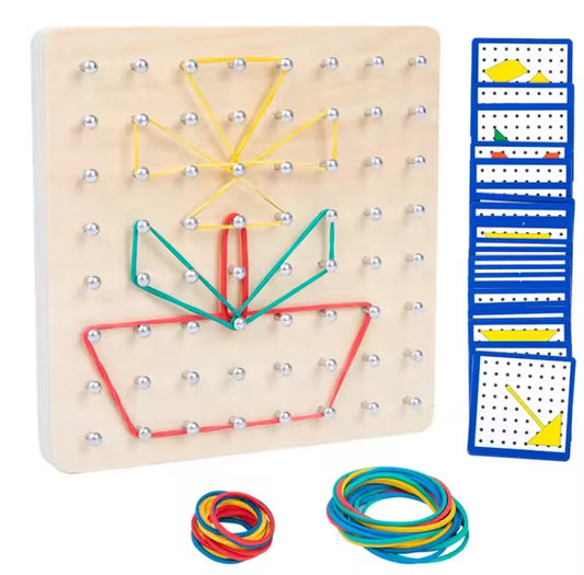 Geoplano con tarjetas patrón