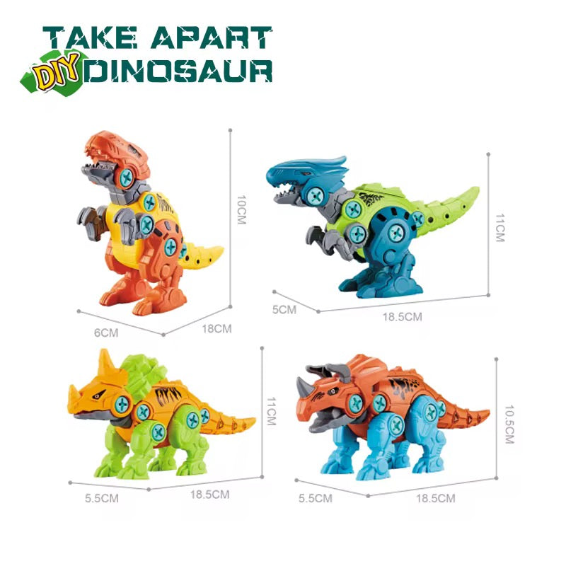 Caja de dinosaurios armables con destornillador