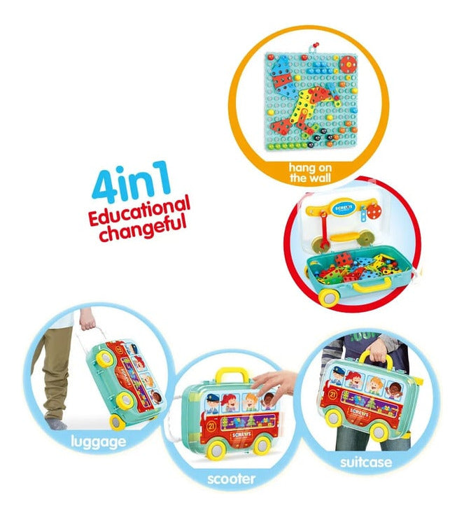 Bus de construcción con taladro